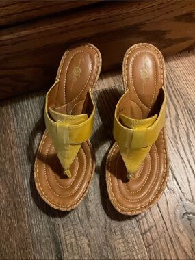 Born Crown Cork Wedge Sandal Ladies US 8 / EU 39 Florescent Lime Green